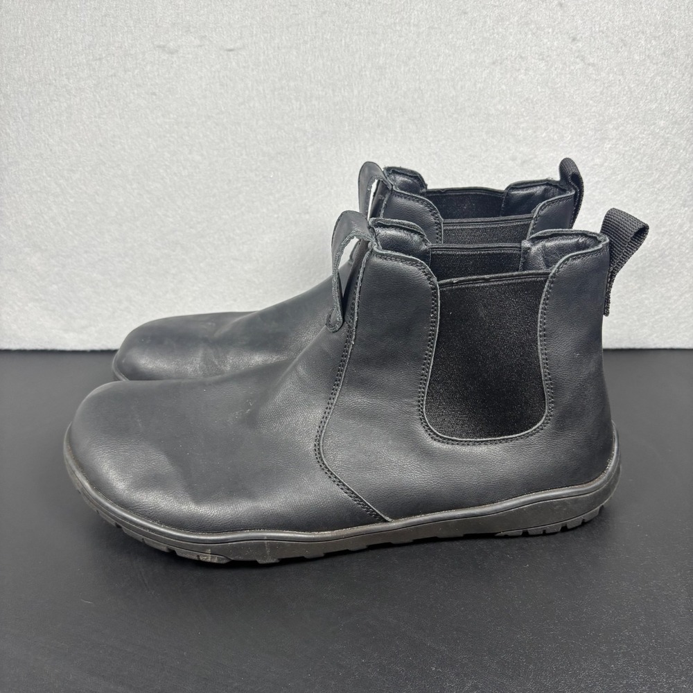 Pulltop Barefoot Chelsea Boots Black Men's Size 11 EU 44 Wide Toe Box Minimalist